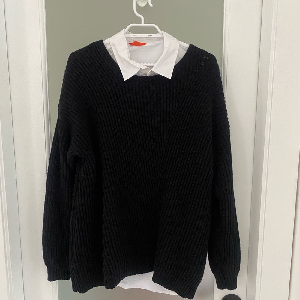Joe Fresh and Style & Co Black Crewneck Sweater Blouse Set